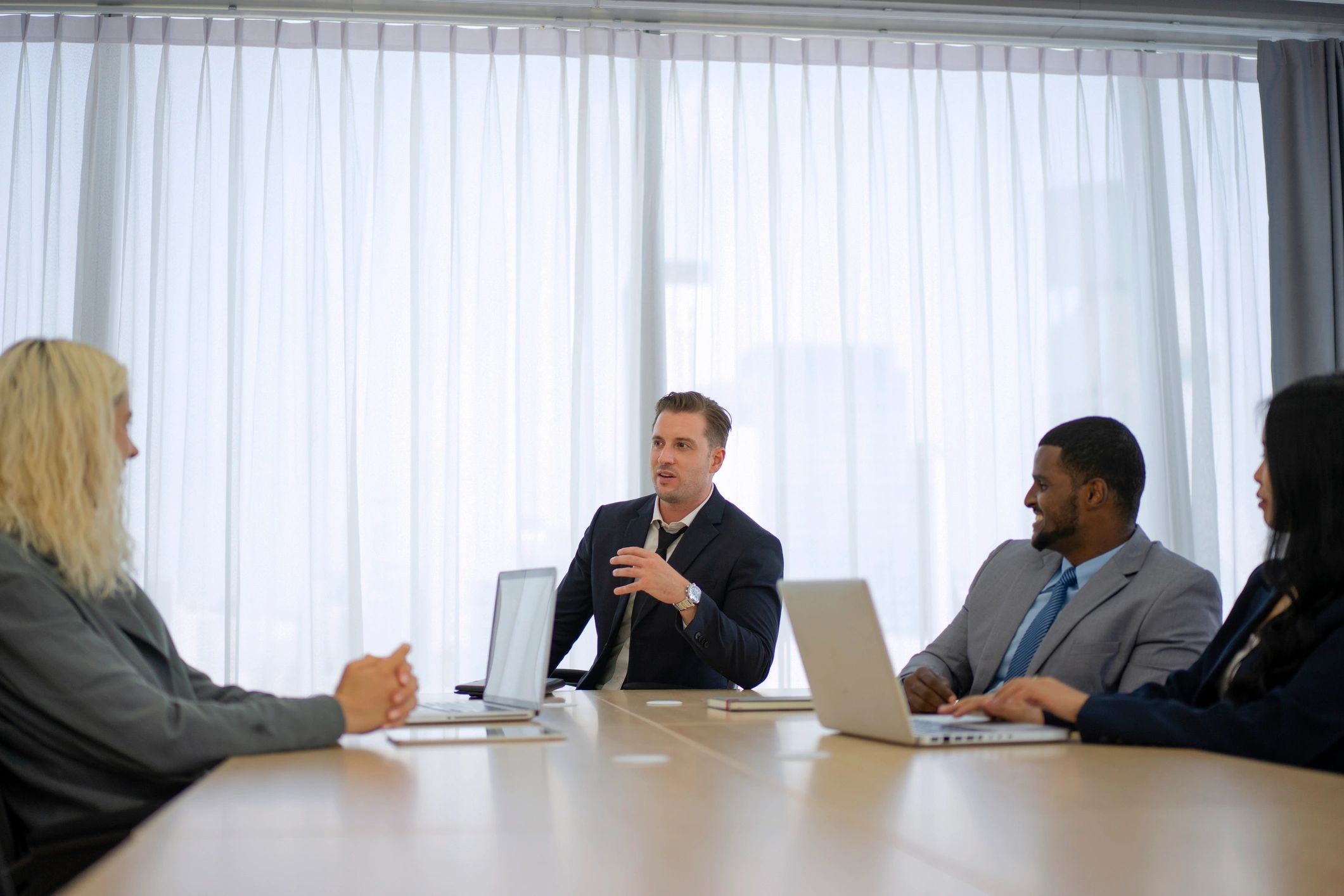 Client representative in business meeting