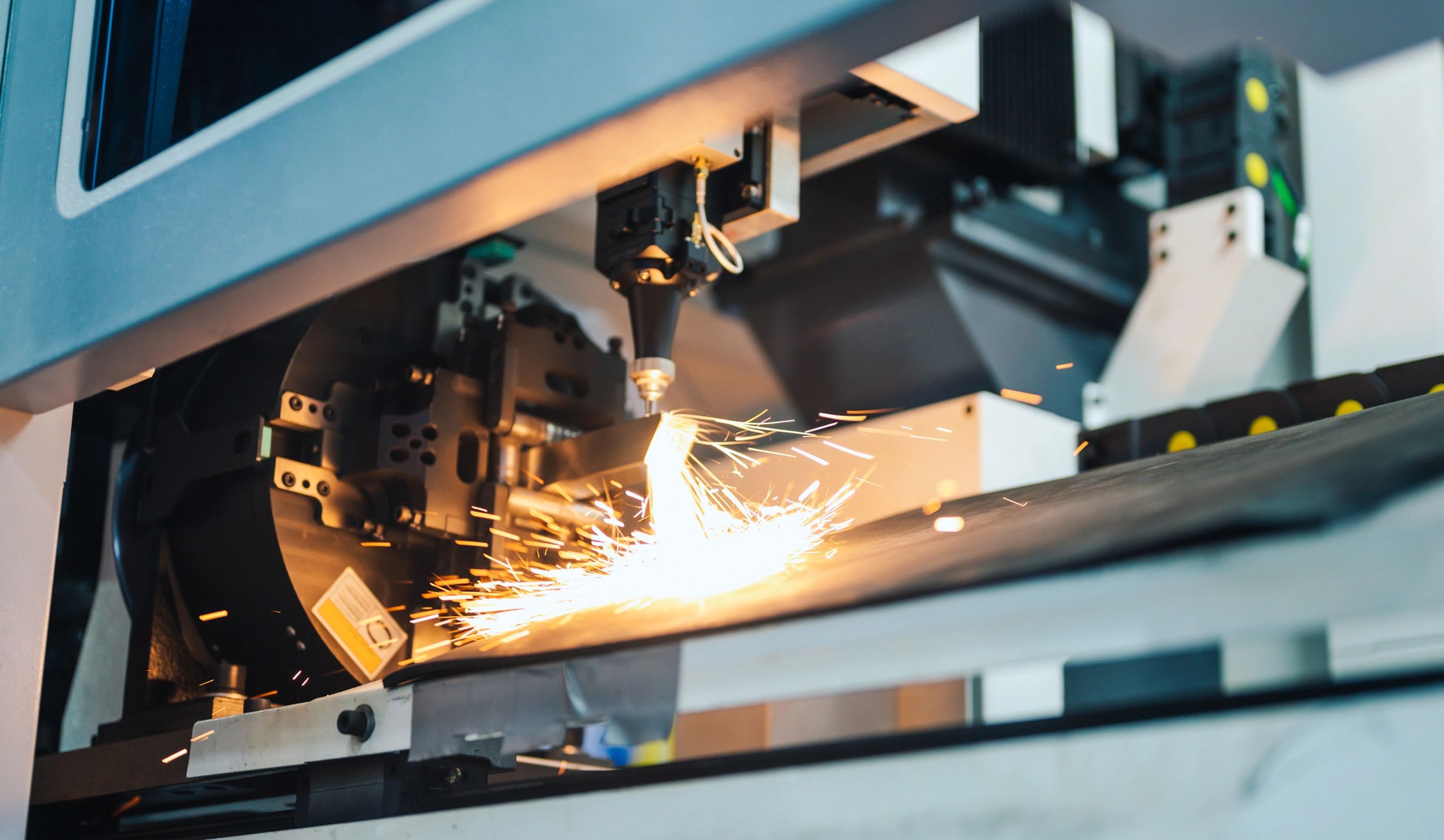 Advanced industrial machine operating in a modern manufacturing facility